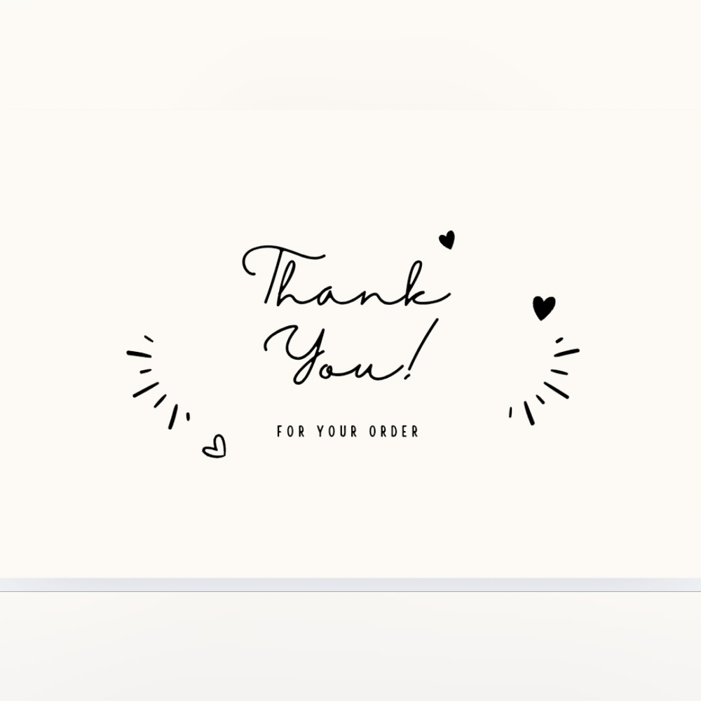 50 Count 4x6 Simplistic Hearts Thank You Notes Labels